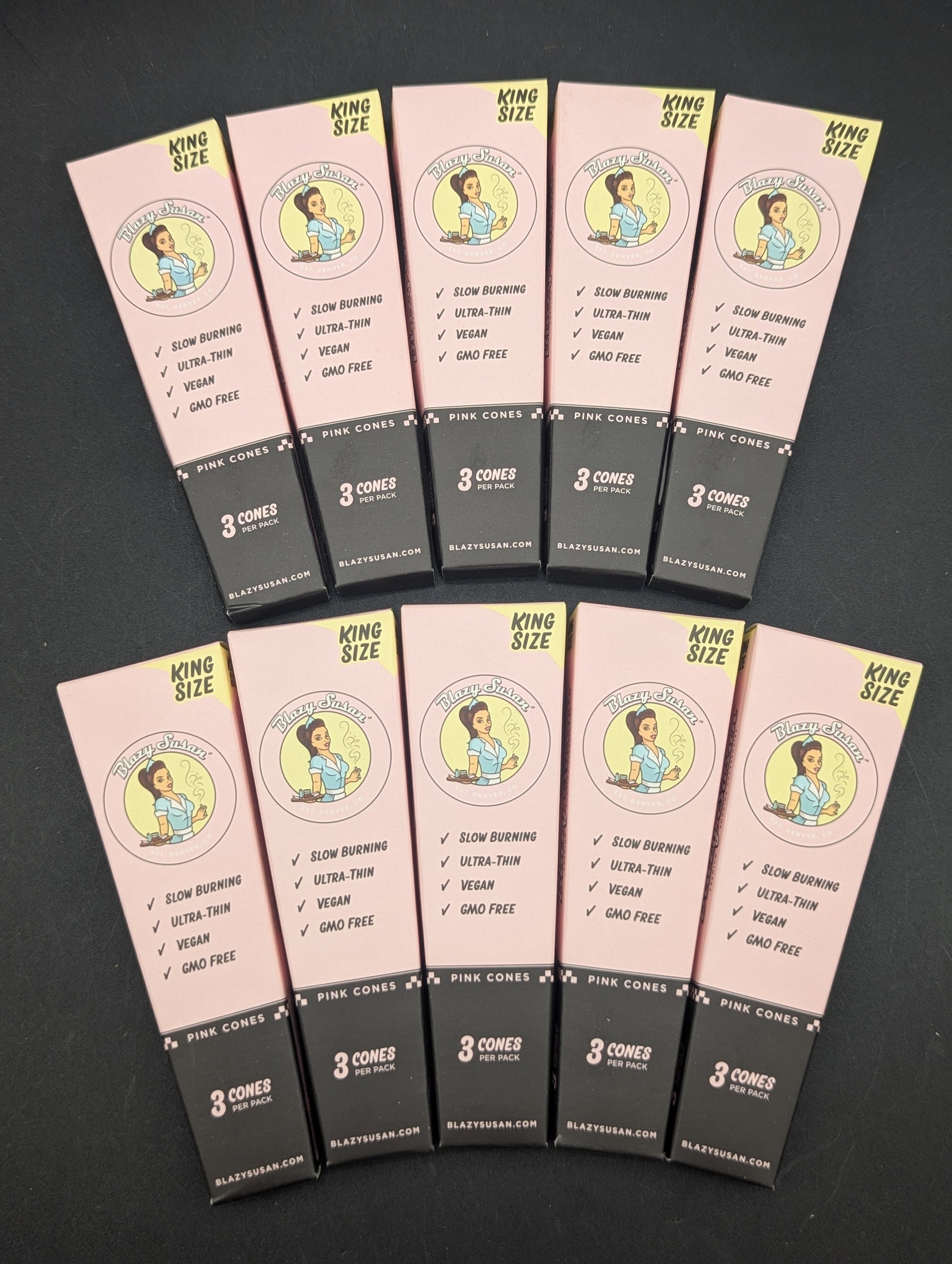 Blazy Susan Pink King Size Pre-Rolled Cones 3 Pack-Avernic Smoke Shop