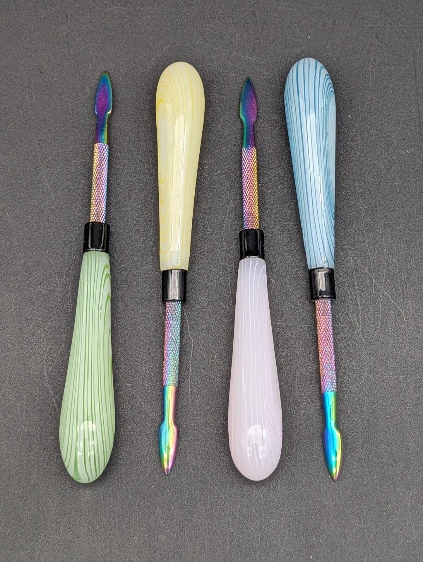 Round Glass Handle Dab Tool w/ Metal Tip