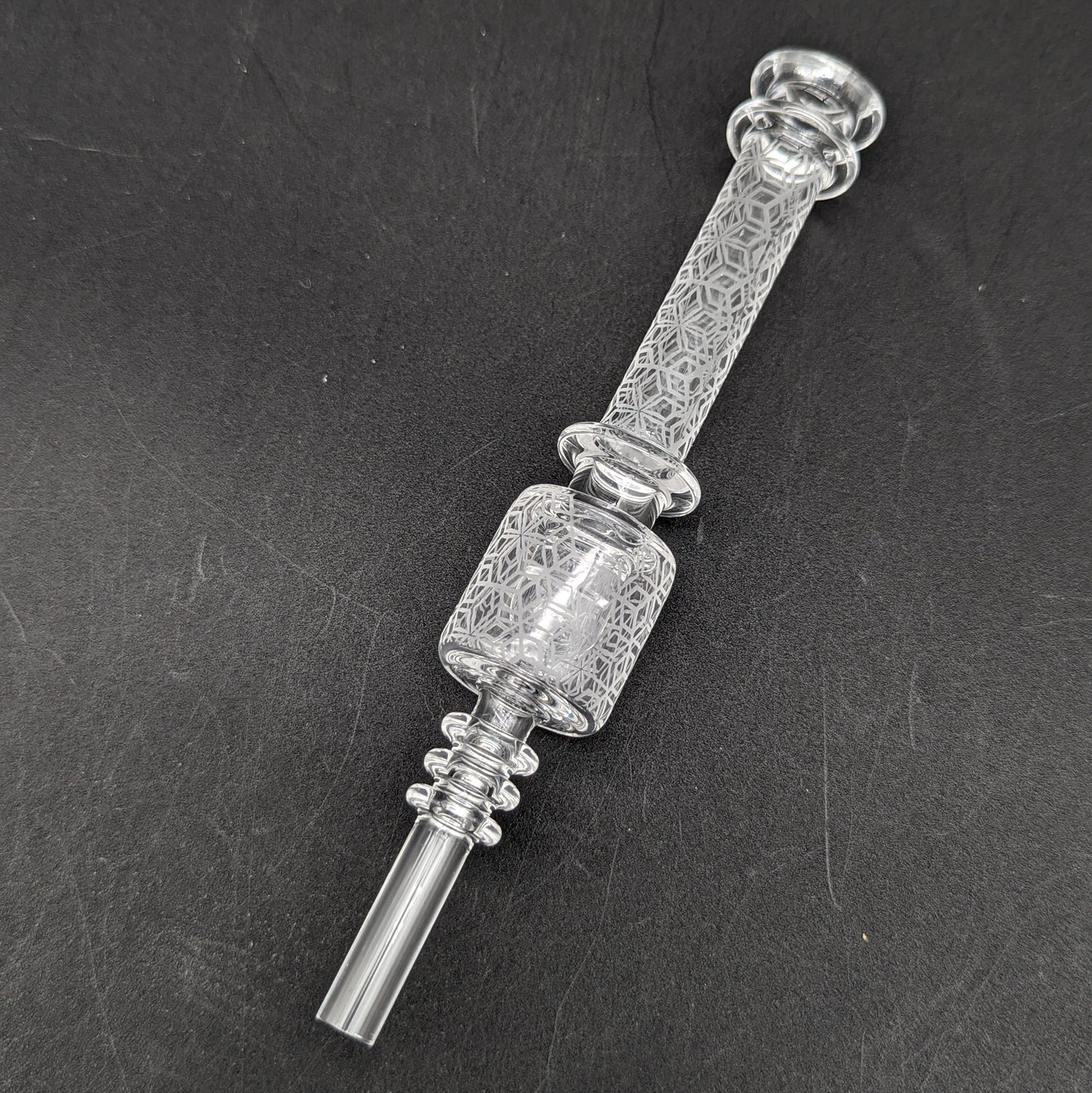 Sandblasted Quartz One Piece Dab Straw-Avernic Smoke Shop