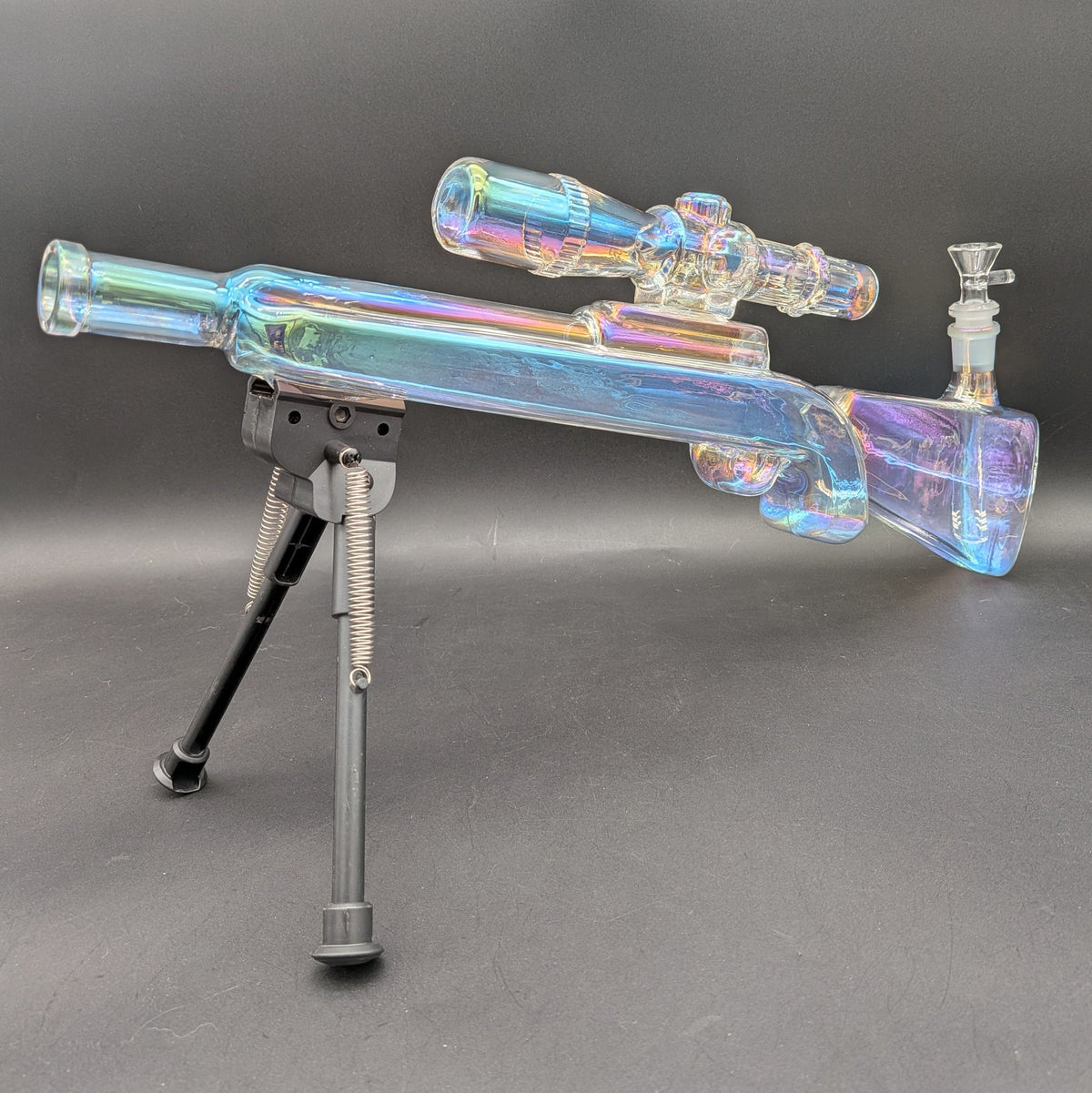 SeshGear Sniper Rifle Gun Glass Water Pipe with Stand | 19.75"