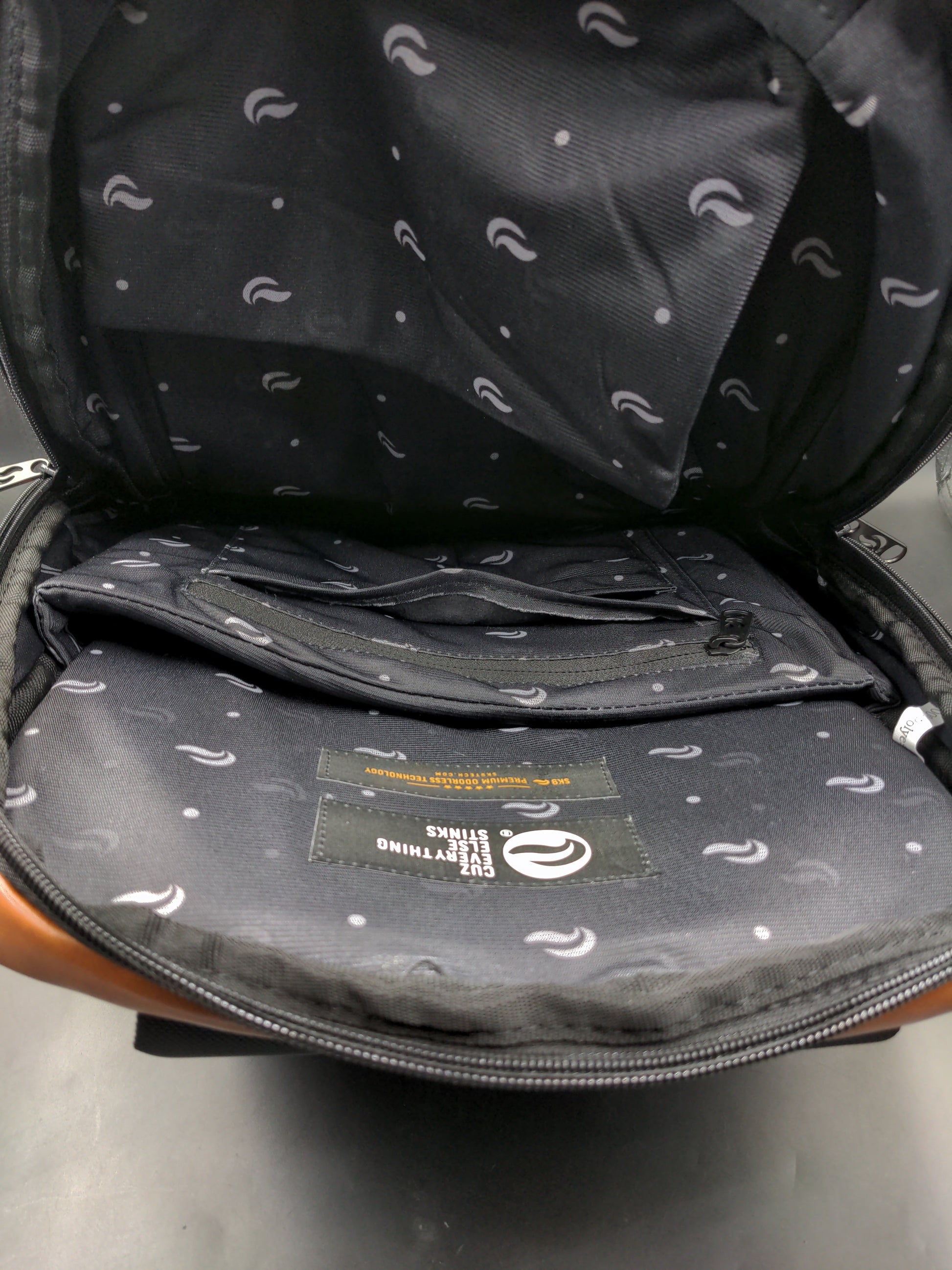 Skunk Soho Backpack - Black w/ Brown Leather - Avernic Smoke Shop