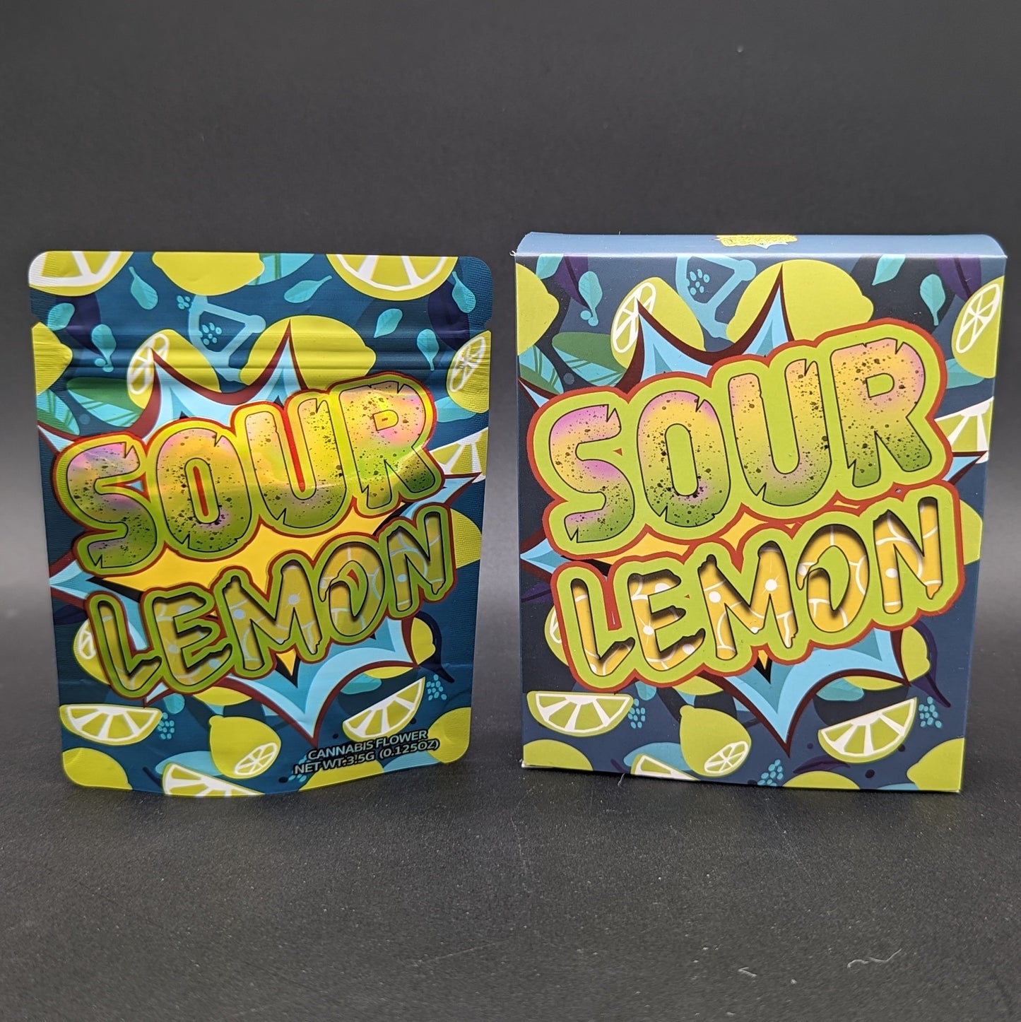 Sour Lemon 3.5g Mylar Bags + Boxes