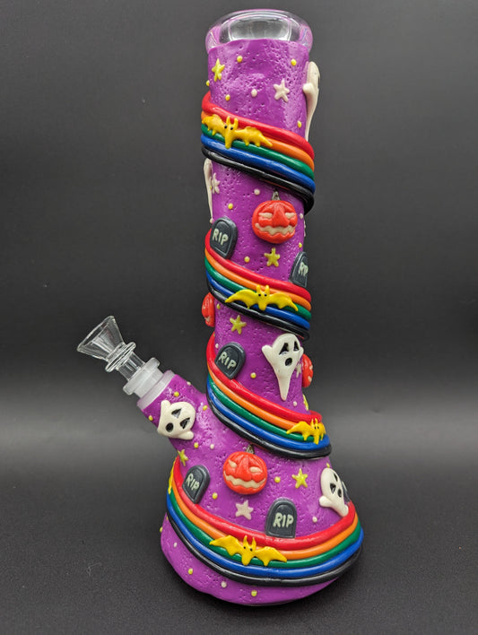 Spooky Rainbow Road 3D Beaker Bong