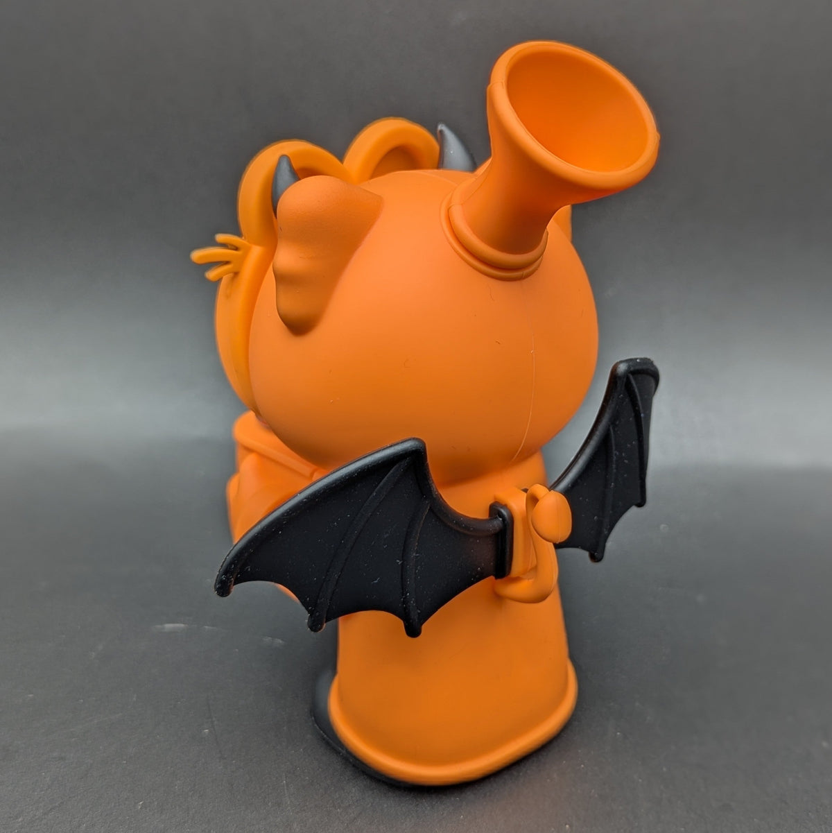 Stoned Orange Bat Cat Silicone Bubbler | 5.25"-Avernic Smoke Shop