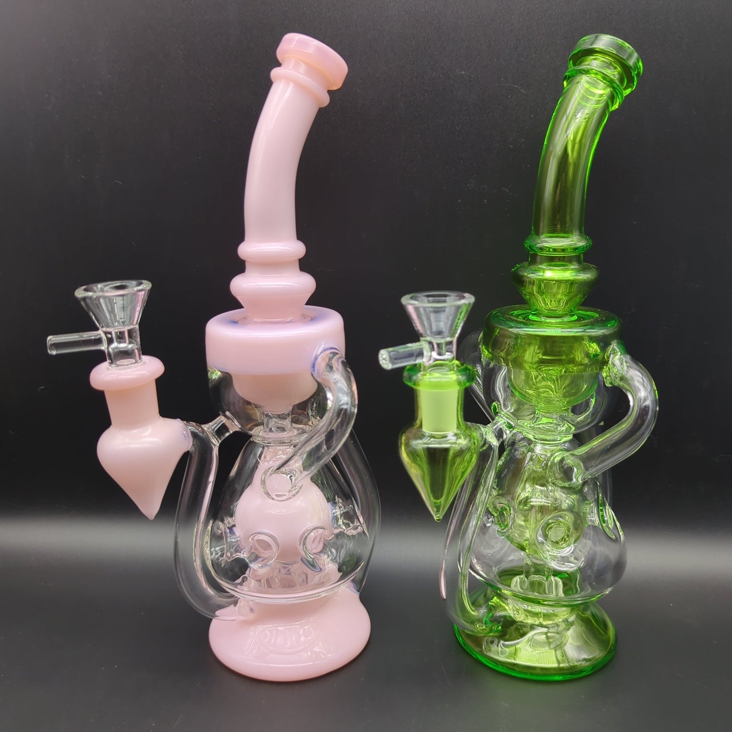 Swiss Holed Hollowfoot Recycler Water Pipe 10"-Avernic Smoke Shop