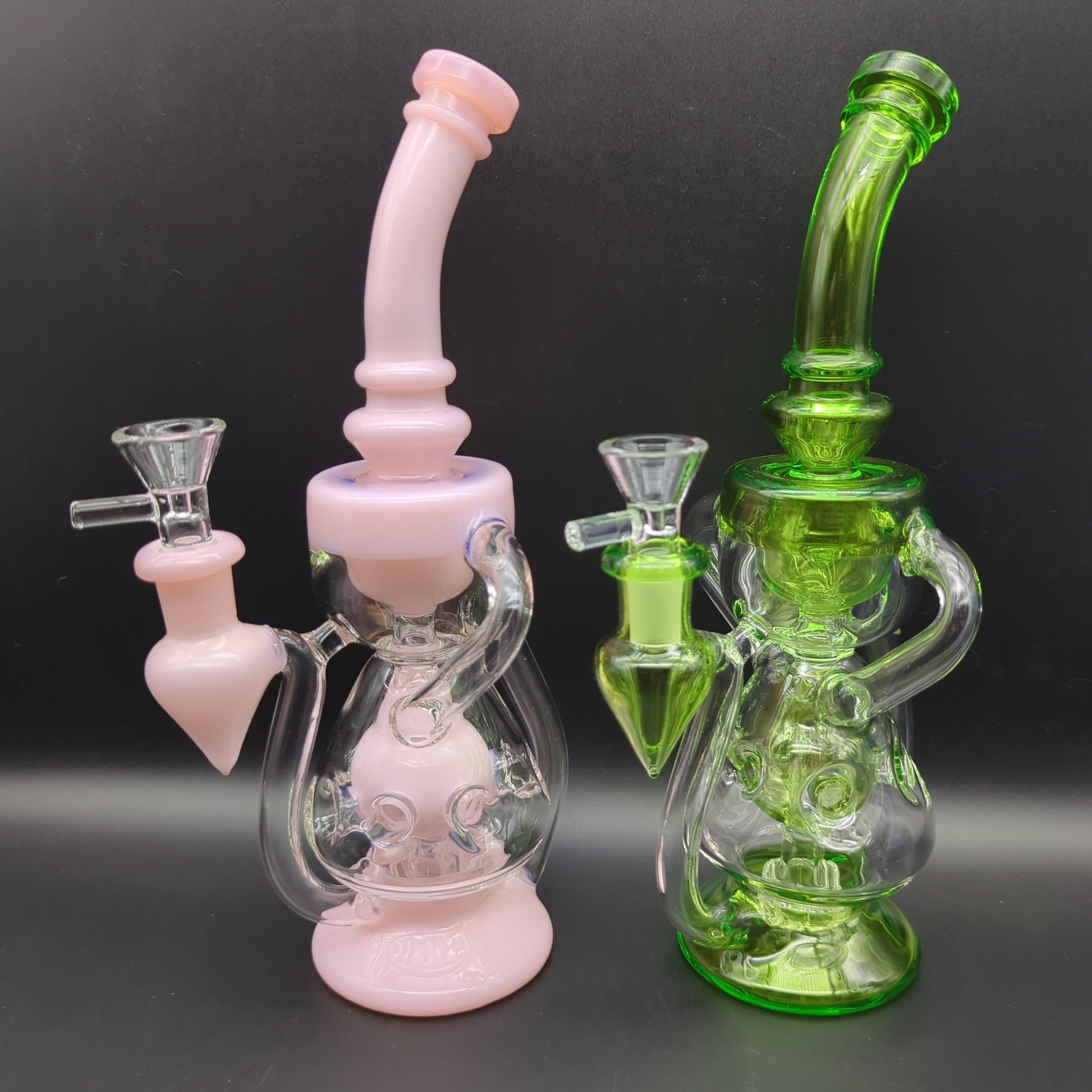 Swiss Holed Hollowfoot Recycler Water Pipe 10"-Avernic Smoke Shop