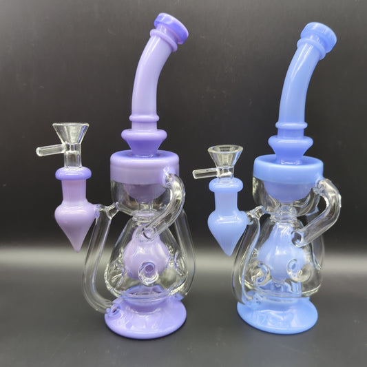 Swiss Holed Hollowfoot Recycler Water Pipe 10"-Avernic Smoke Shop
