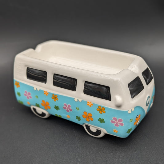 Vintage Hippie Bus Ceramic Ashtray | 5.25"