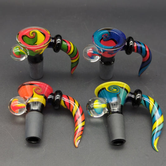 Wig Wag Spiral Mushroom Bowl Slide 14mm Black Joint-Avernic Smoke Shop