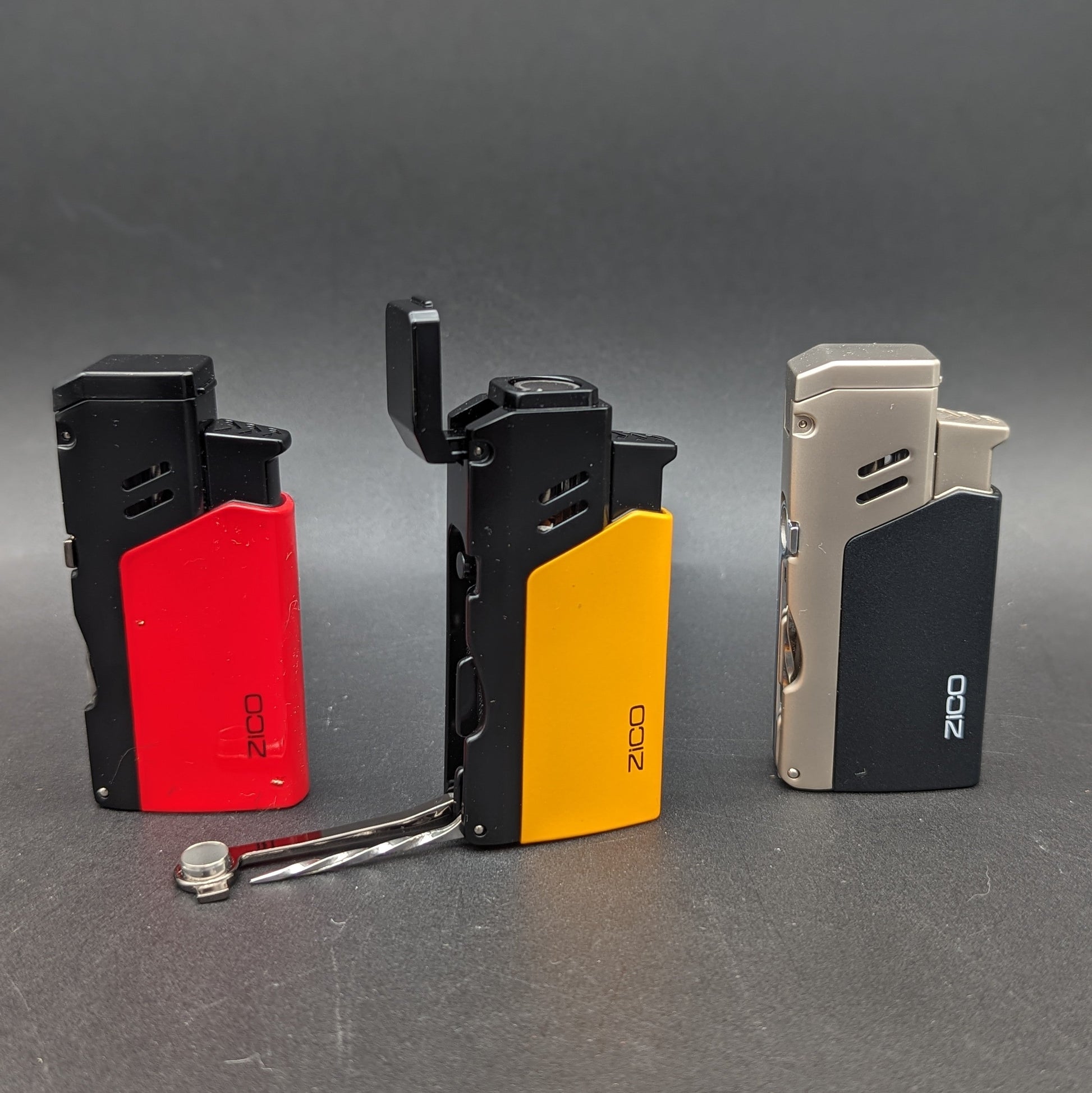 Zico Flip-Top Quad Flame Torch Lighter with Built-in Pipe Tools | 3.1"-Avernic Smoke Shop