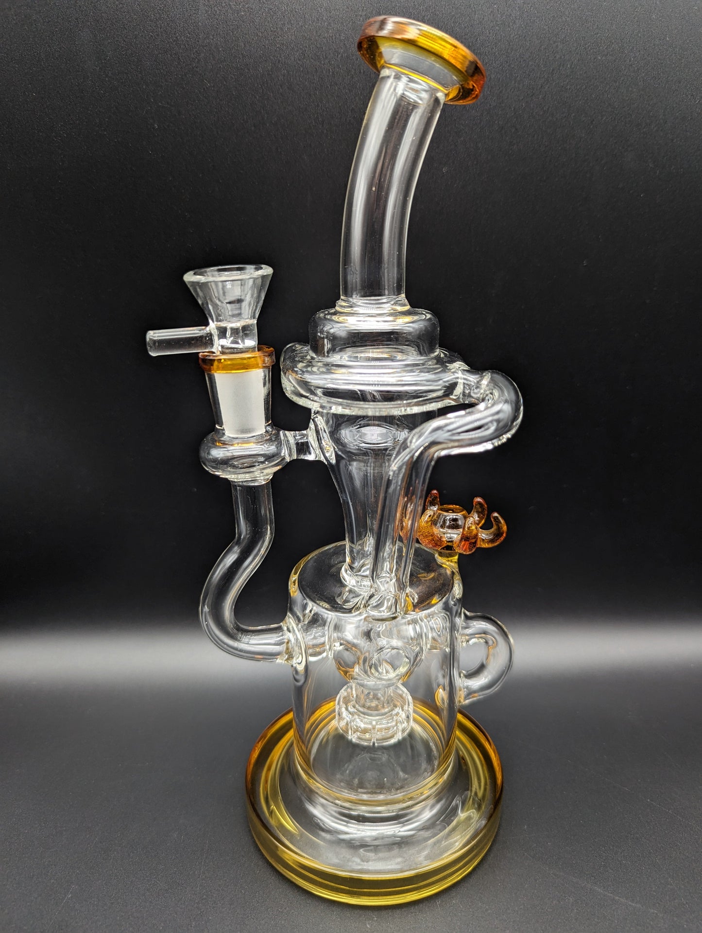 10" Egg Perc Showerhead Recycler Water Pipe - amber