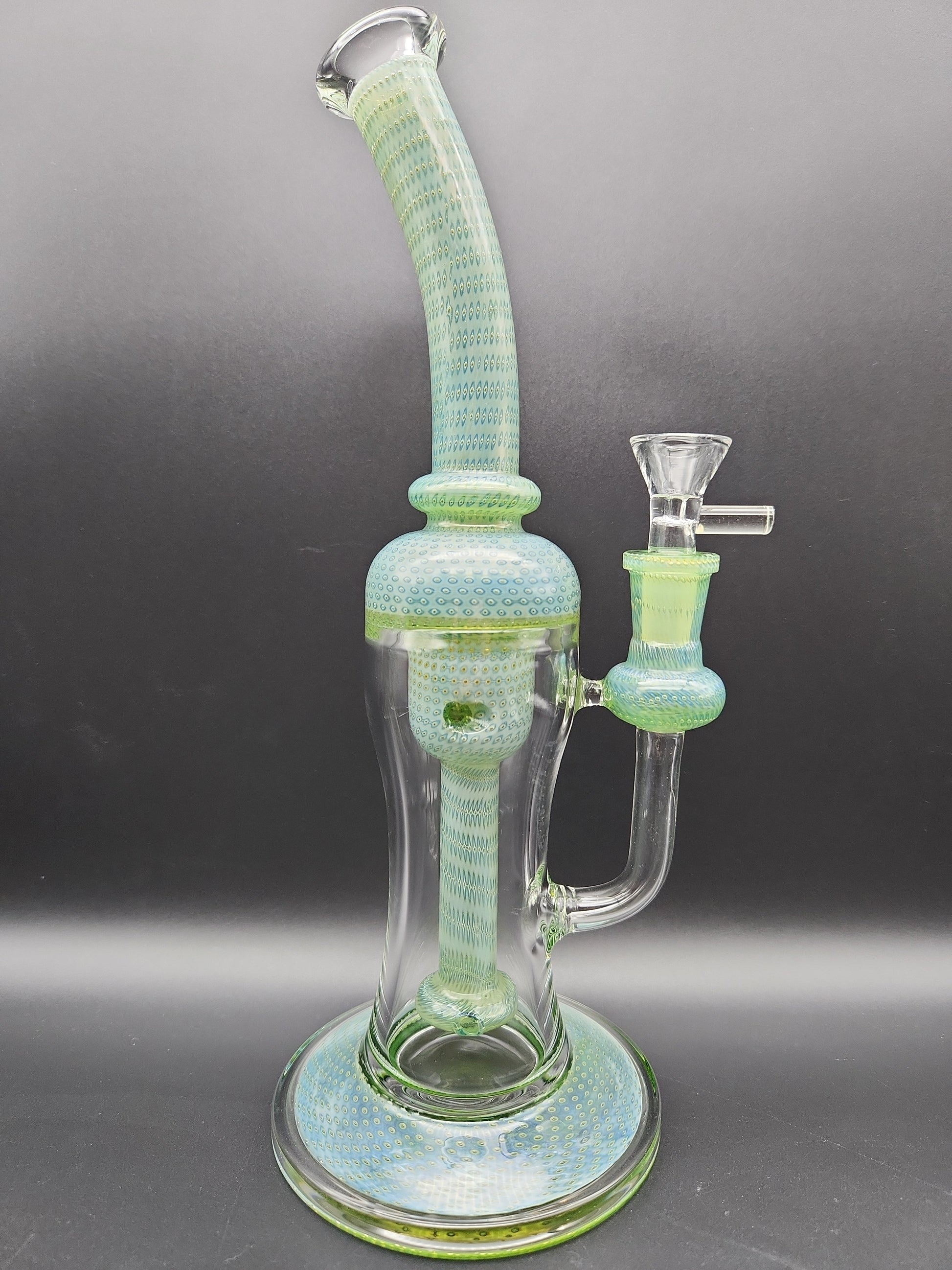 11" Polka Dot Incycler Water pipe green