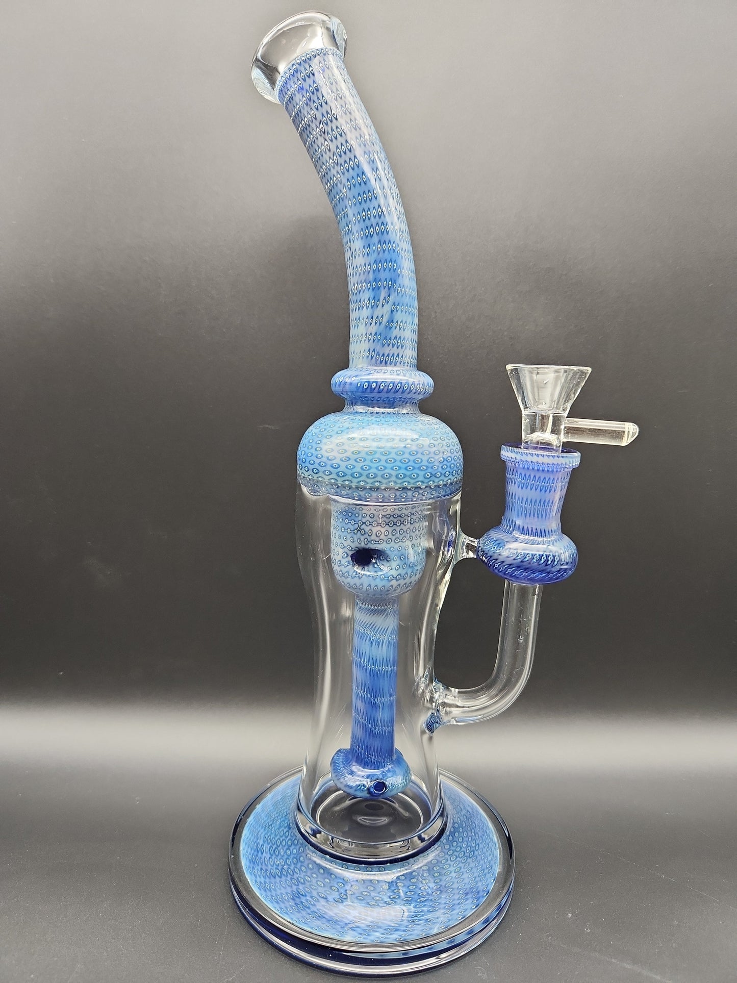 11" Polka Dot Incycler Water pipe blue