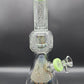 11.5" Etched Stone Pyramid Beaker - milky green