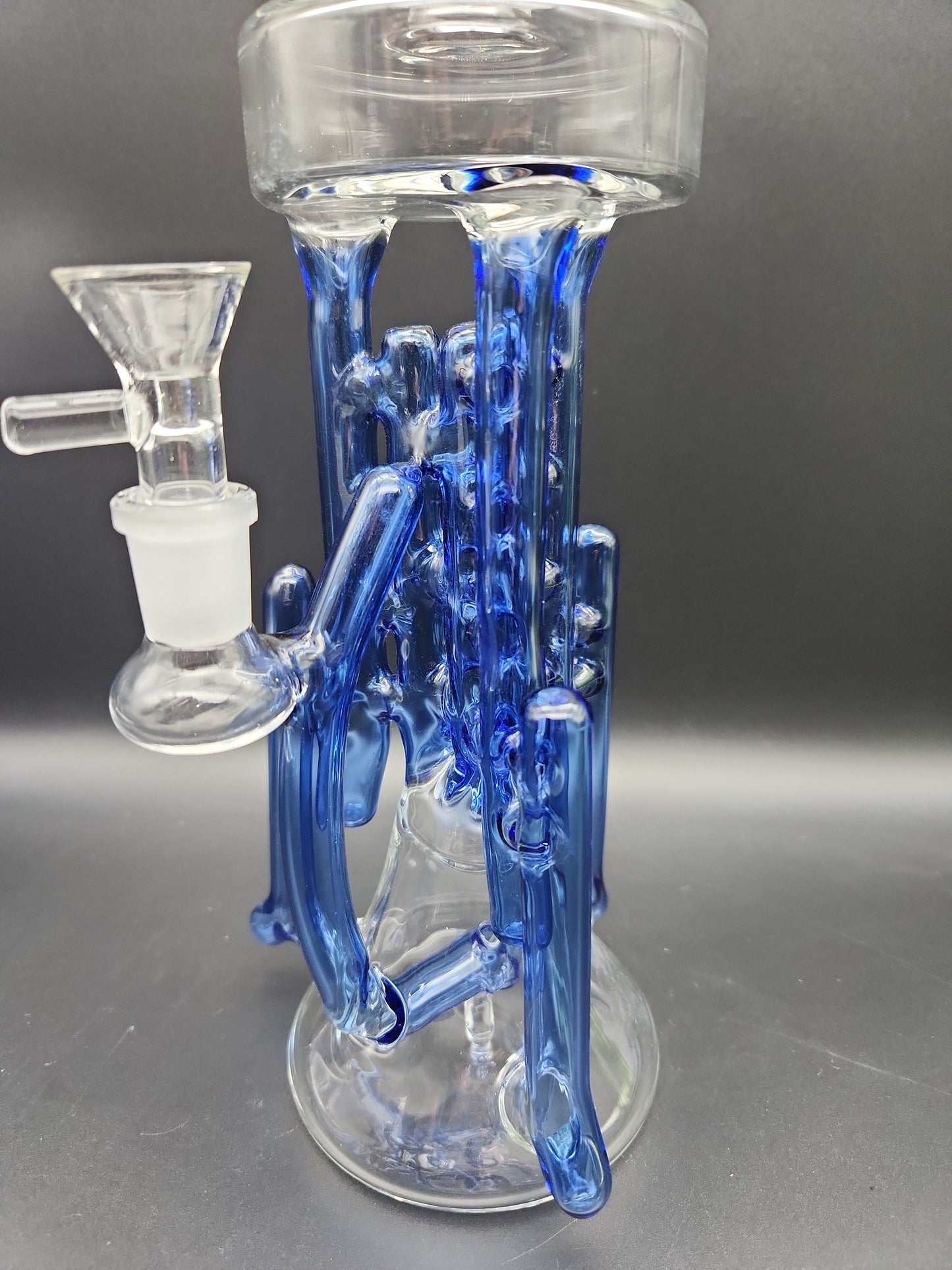 12" Swiss Pillars Recycler Water Pipe - blue