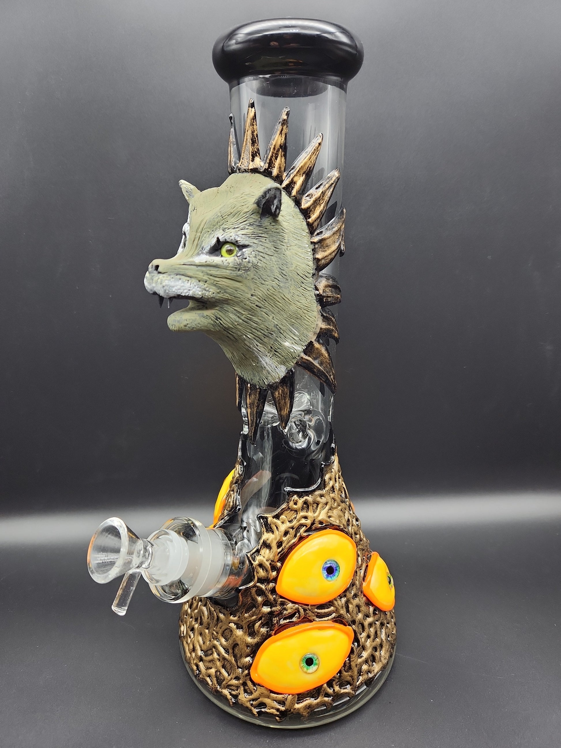 13" 3D Graphic Beaker Wolf Eyeballs