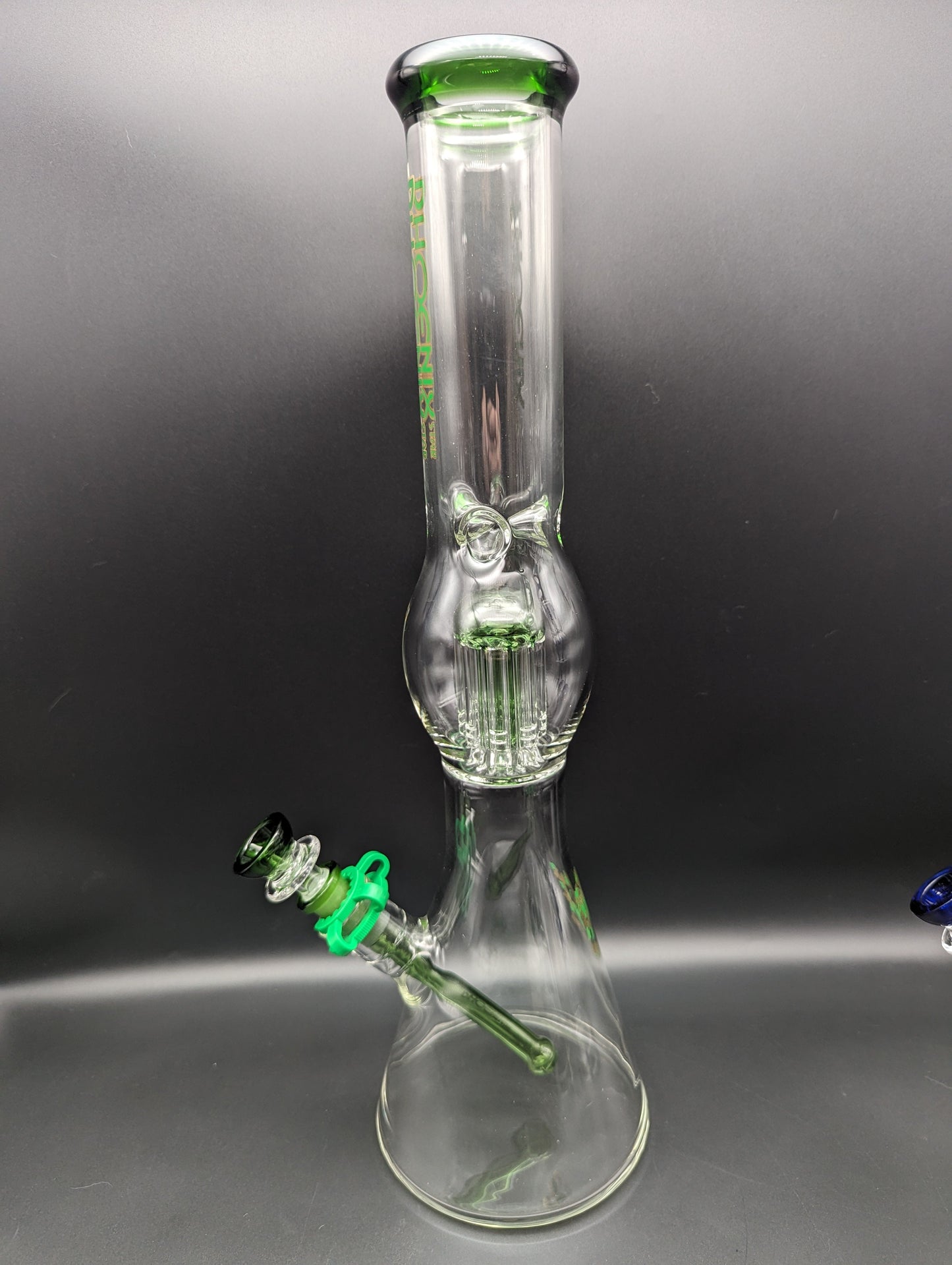 17" Phoenix Beaker with Tree Perc green