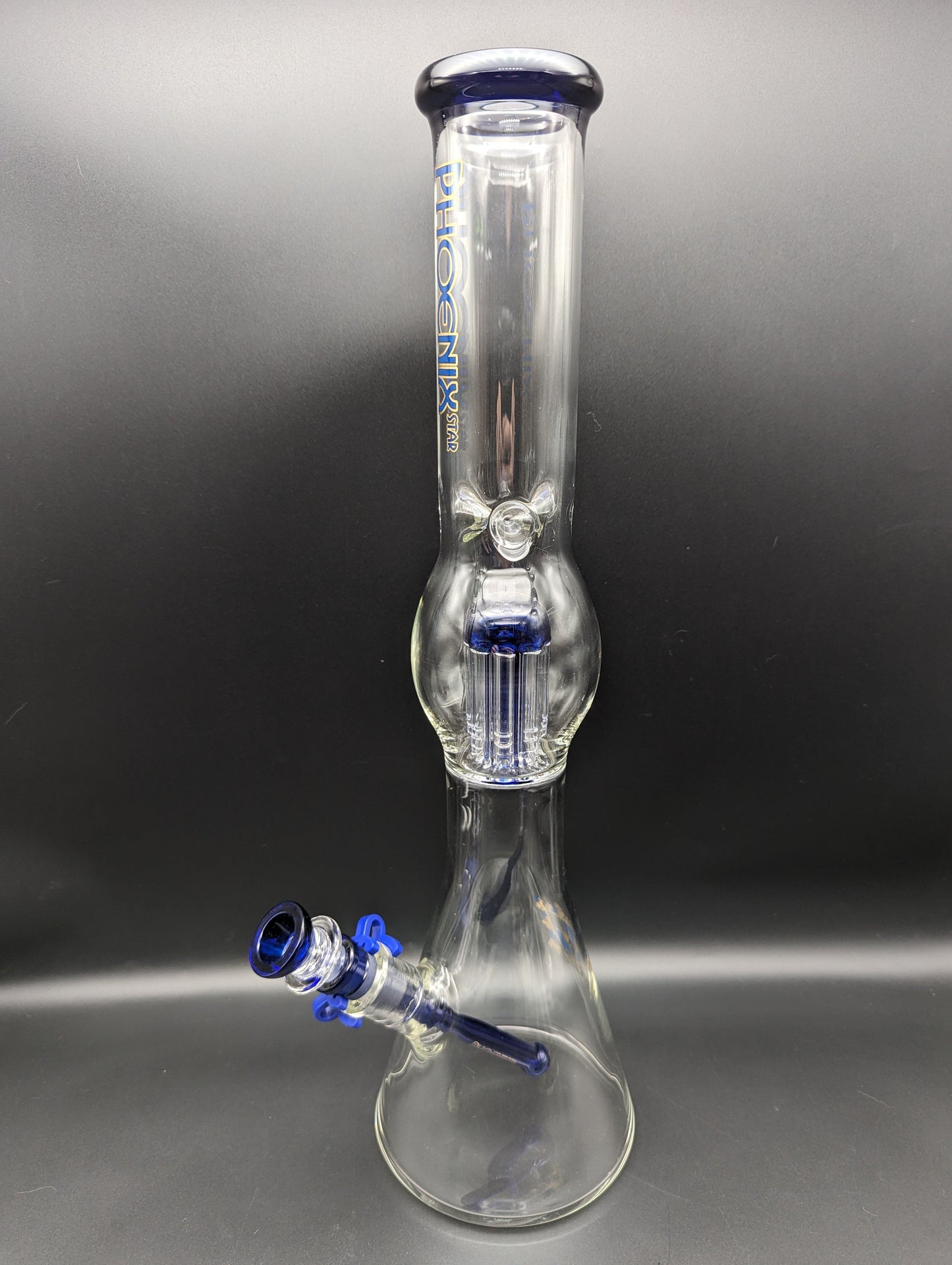 17" Phoenix Beaker with Tree Perc blue