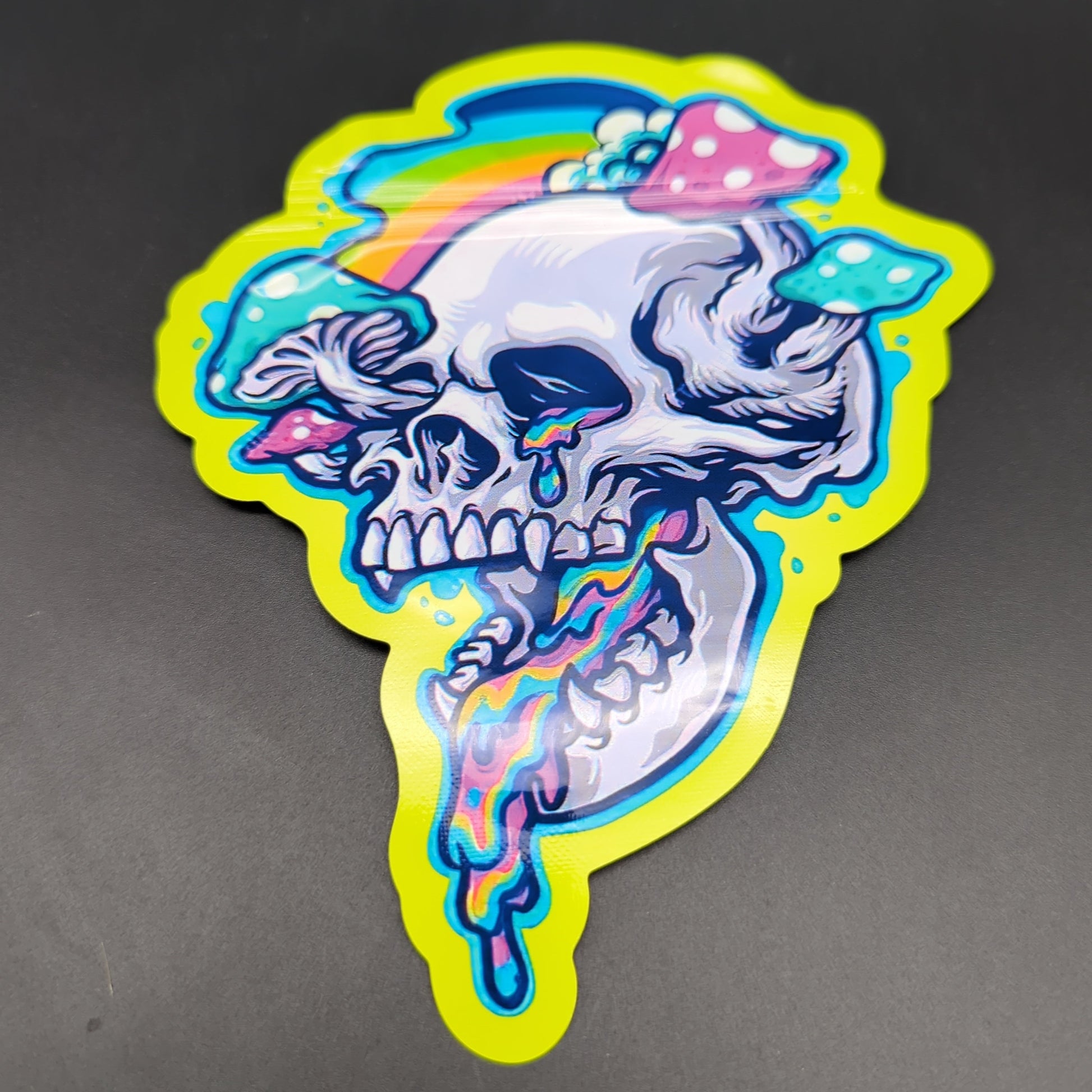 3.5g Trippy Skull Mylar Bags Die Cut