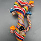 4" Color Spiral Mushroom Spoon Pipes - super rainbow