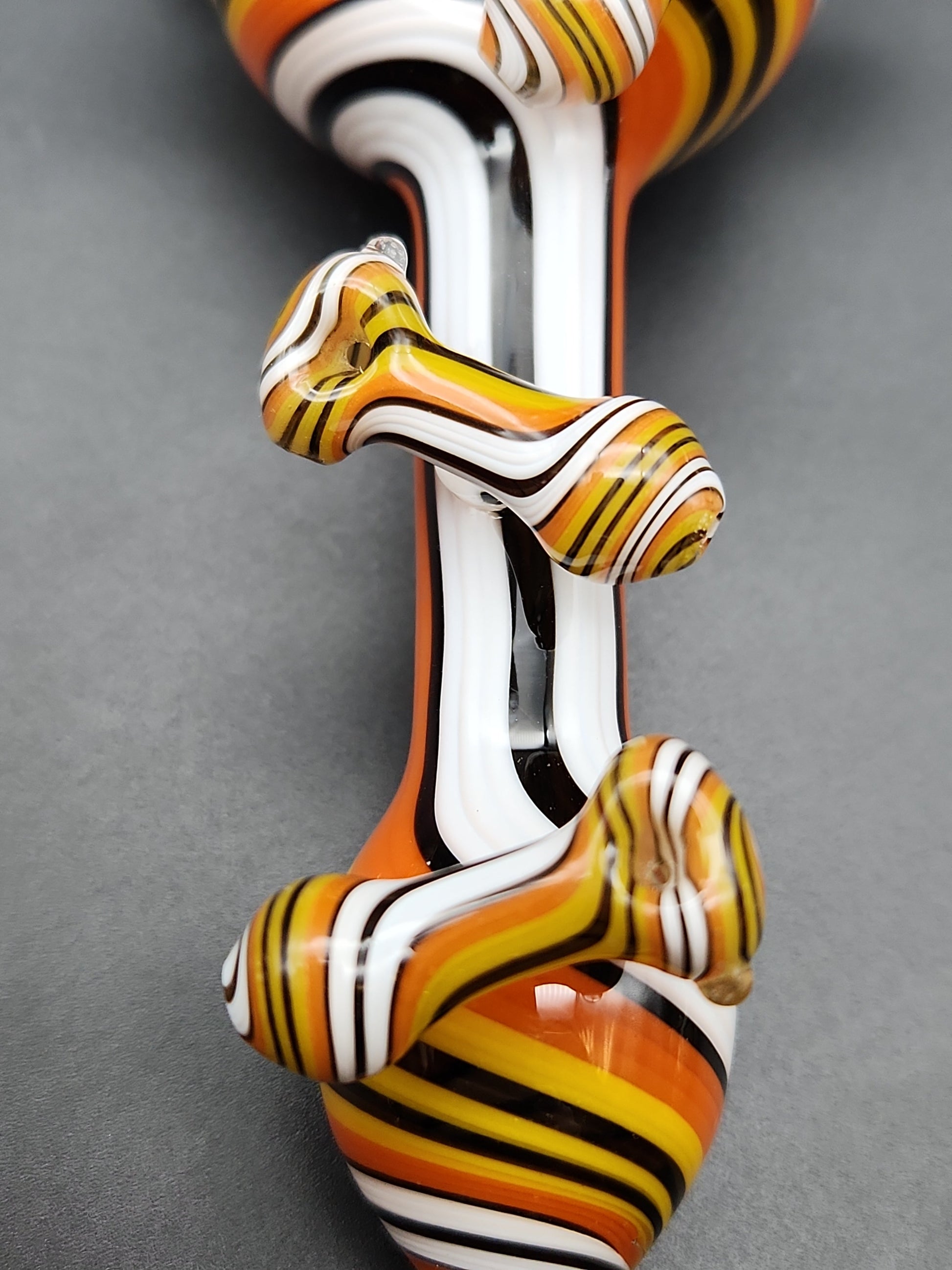 4" Micro Hand Pipes on a Hand Pipe - orange and white