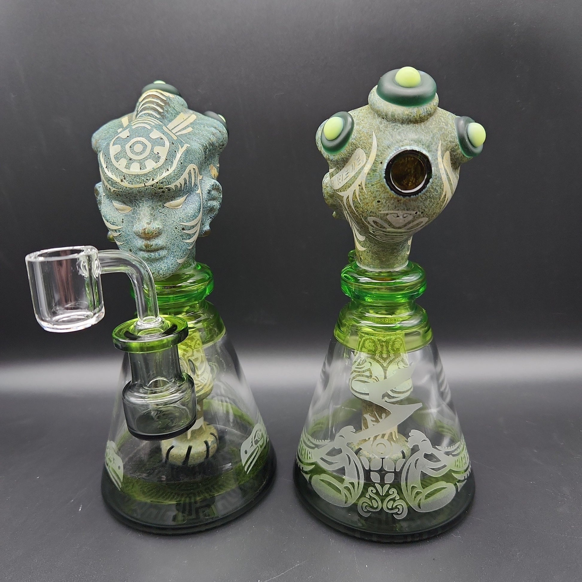 8" Aztec Alien Big Brain Stone Dab Rig