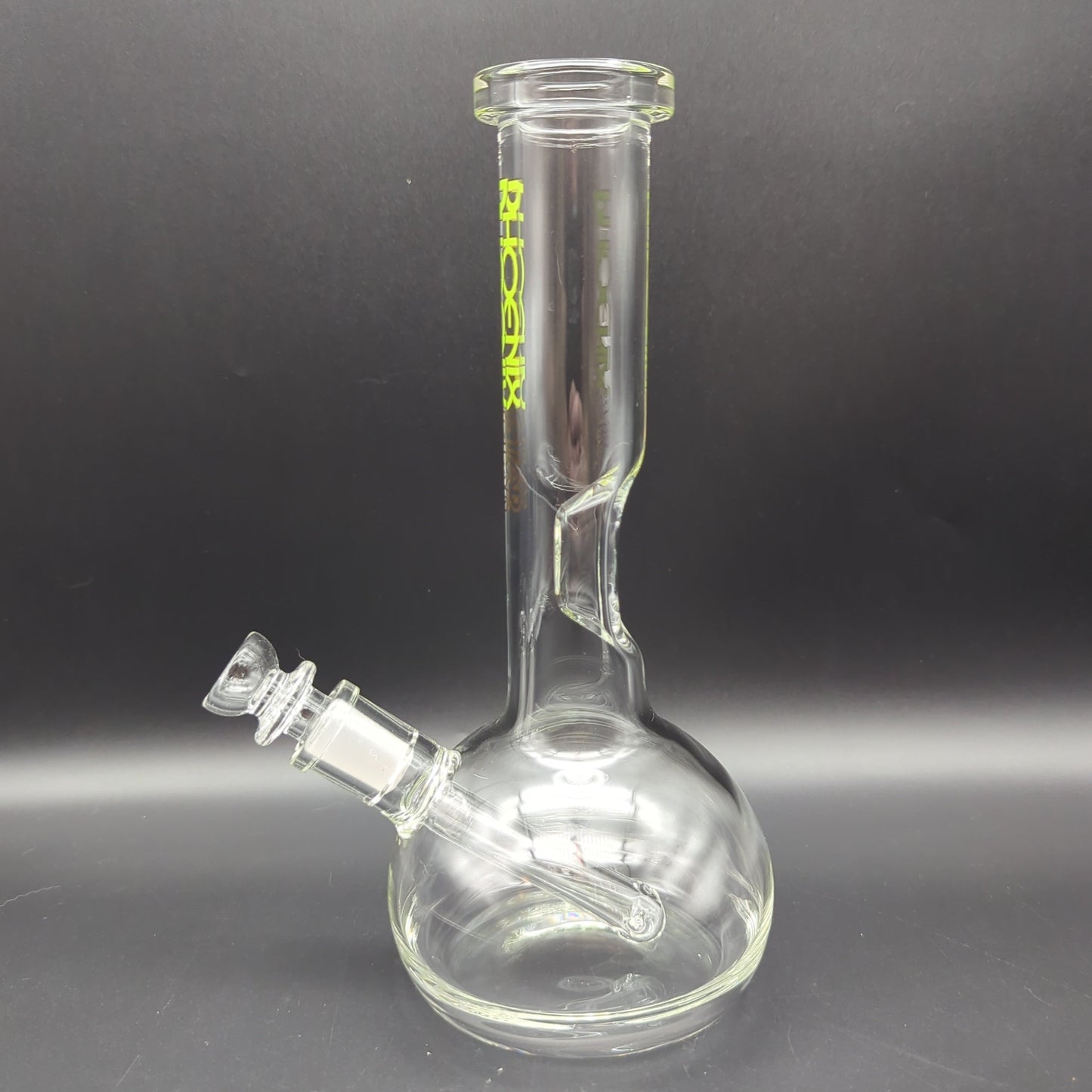 8" Phoenix Beaker w/ Fixed Downstem - side view