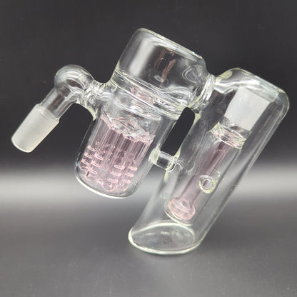 Dual Perc Wet Ash Catcher 14mm 45 Degrees Pink