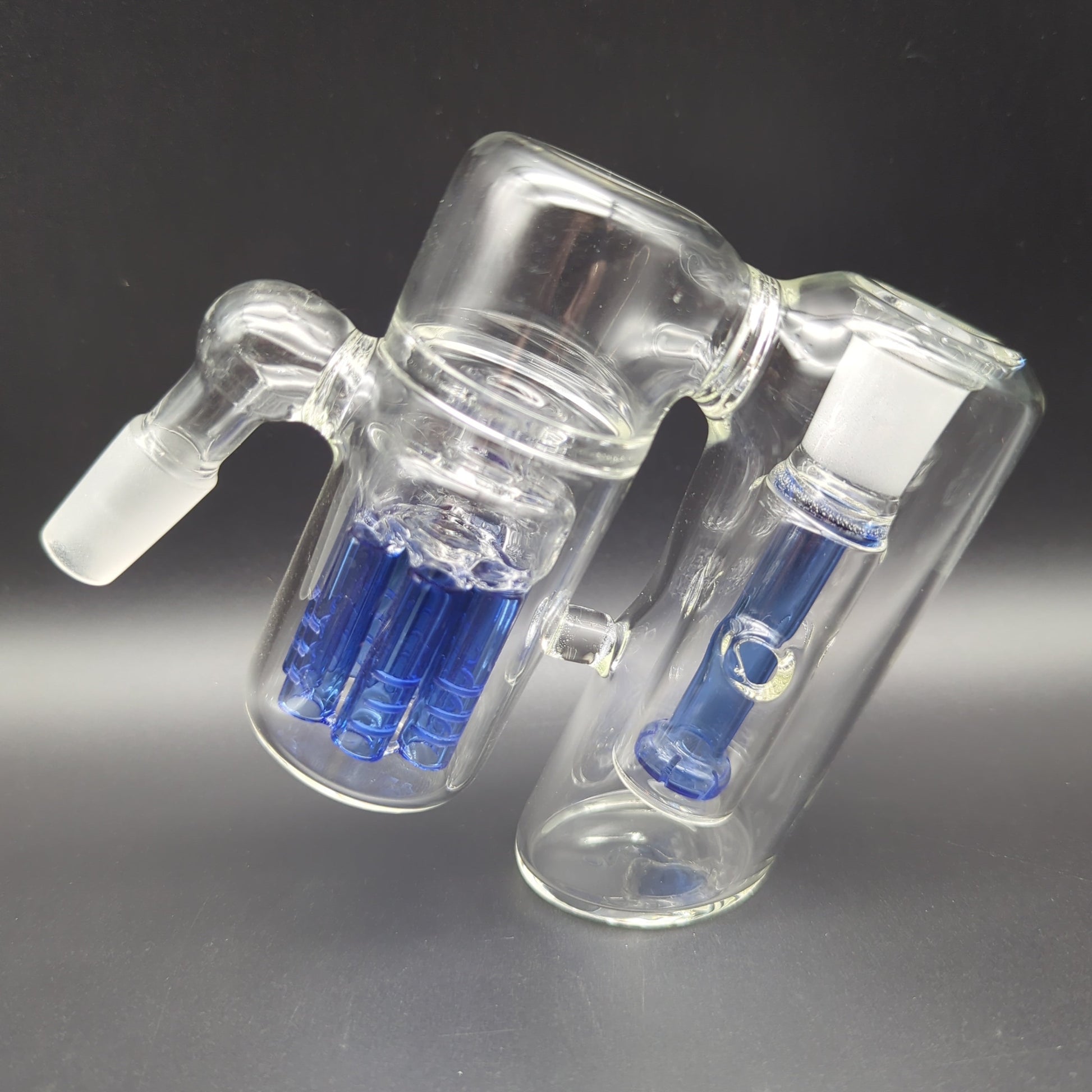 Dual Perc Wet Ash Catcher 14mm 45 Degrees Blue