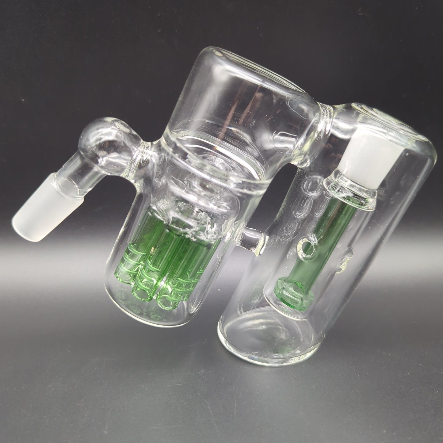 Dual Perc Wet Ash Catcher 14mm 45 Degrees Green