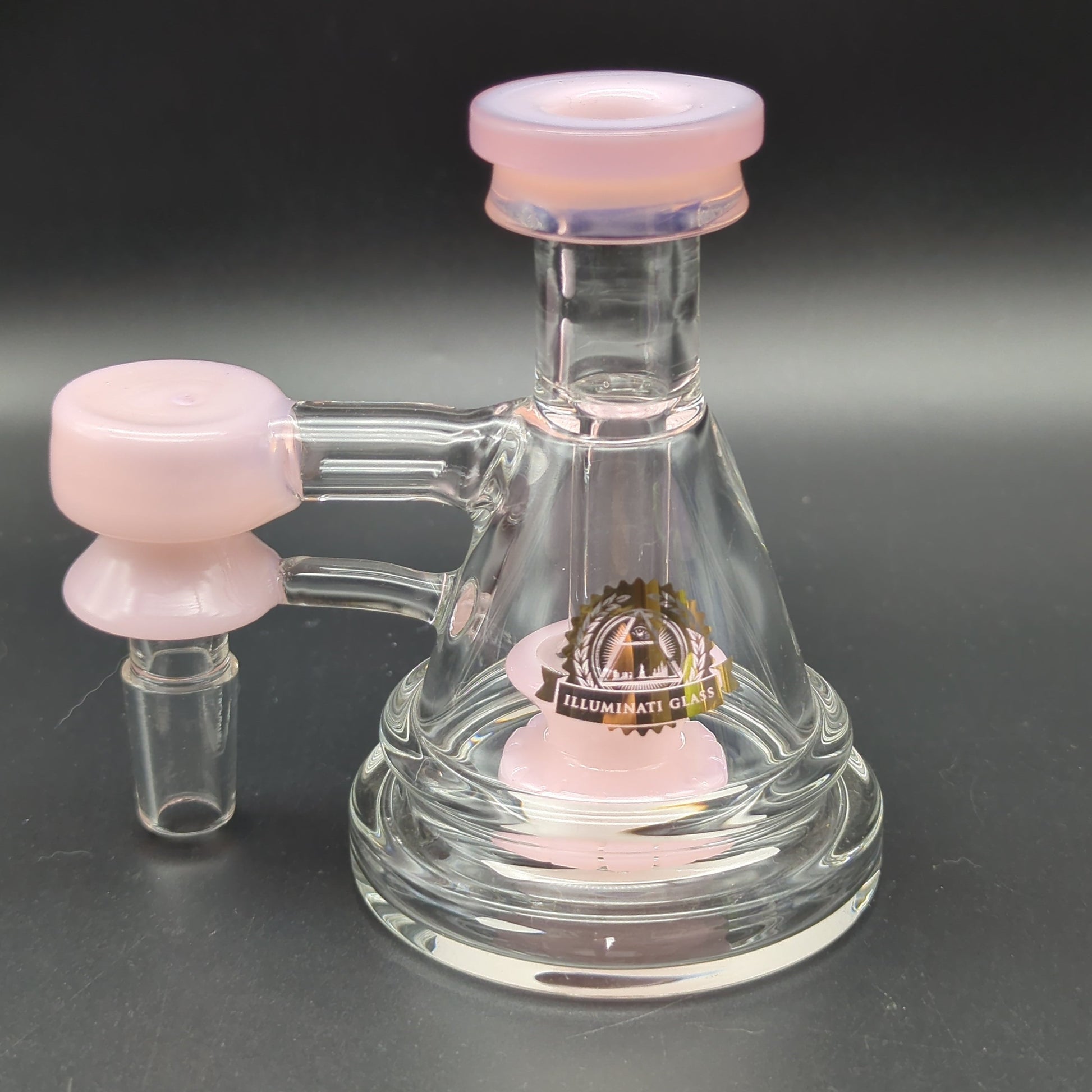 Illuminati Glass Pyramid Ash Catchers 14mm 90 Degrees - pink