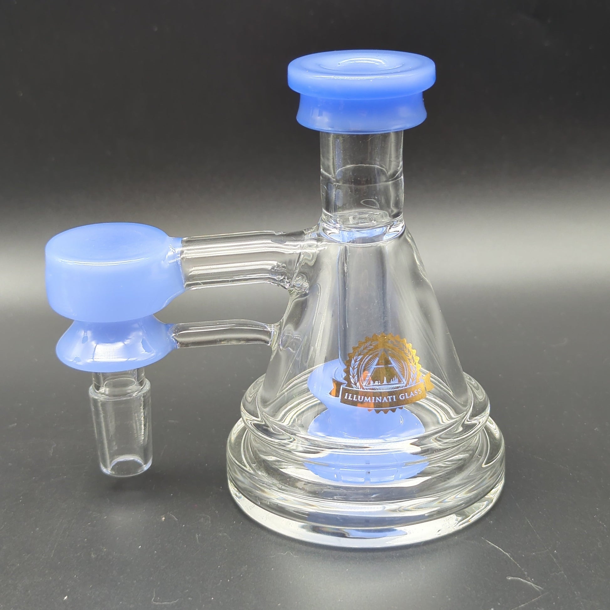 Illuminati Glass Pyramid Ash Catchers 14mm 90 Degrees - blue