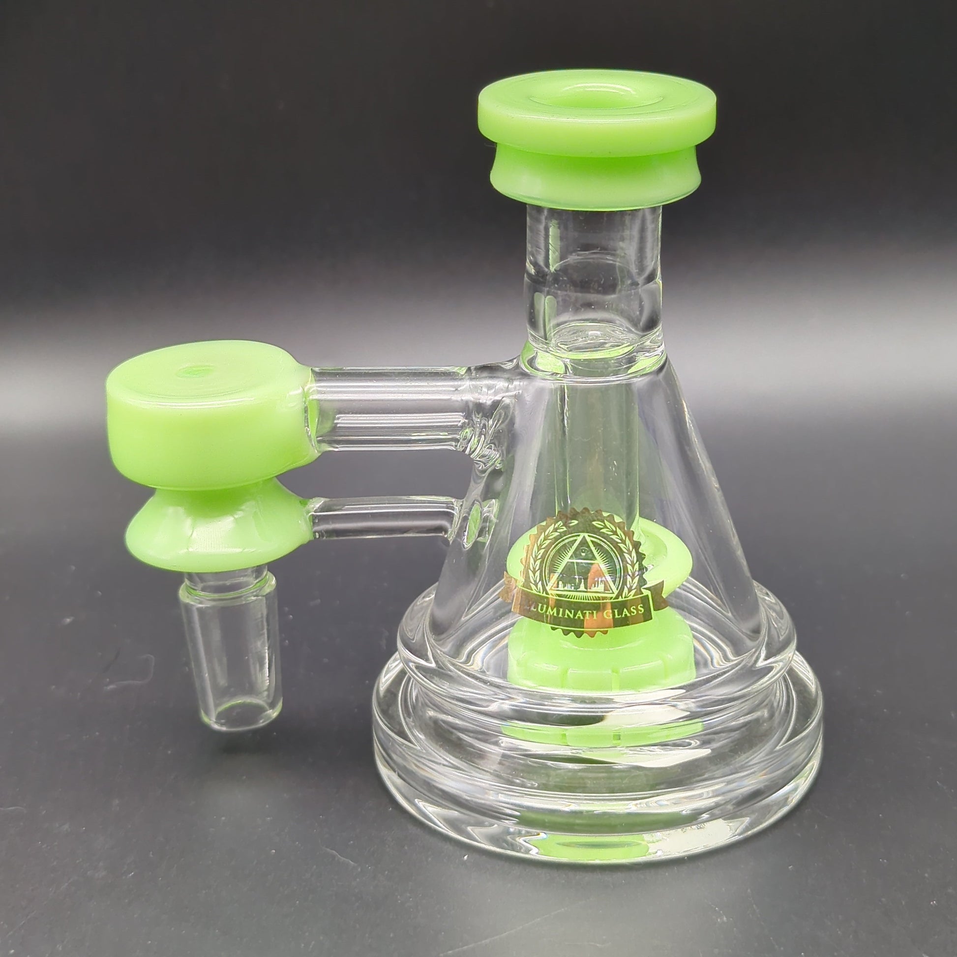 Illuminati Glass Pyramid Ash Catchers 14mm 90 Degrees - green