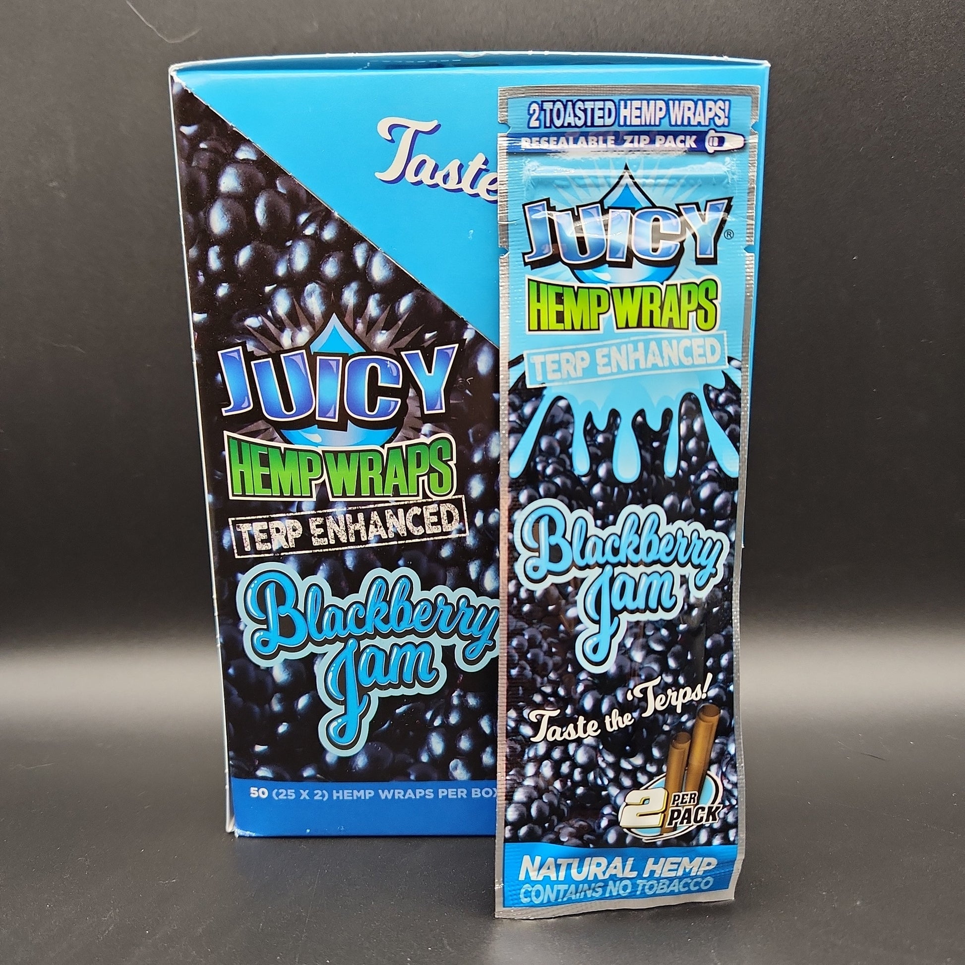 Juicy Terp Enhanced Hemp Wraps - Box of 25 - blackberry jam