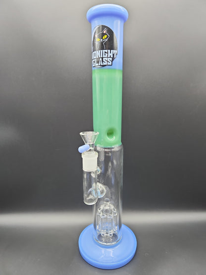 Midnight Glass 14.5" Straight Tube w/ Tree Perc Green