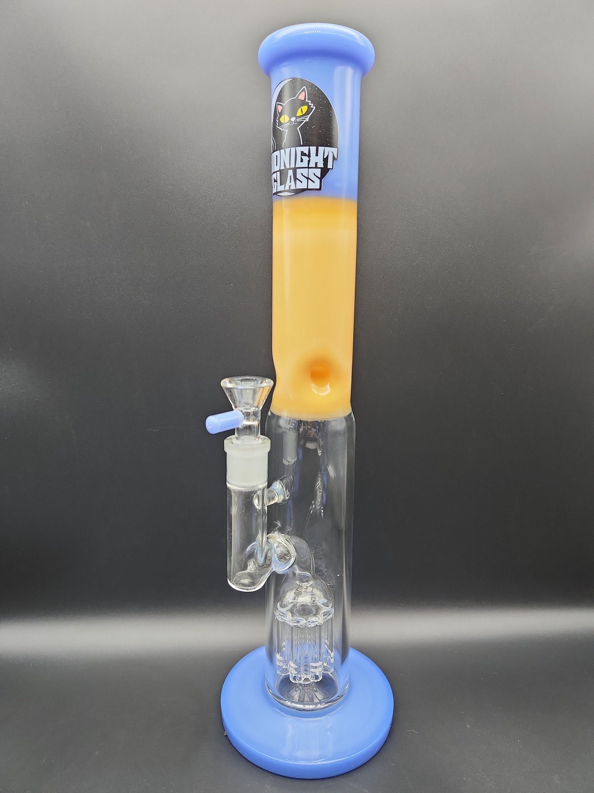 Midnight Glass 14.5" Straight Tube w/ Tree Perc Champagne