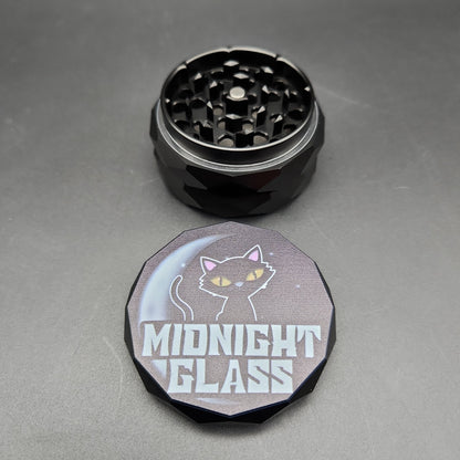 Midnight Glass Diamond Carved Grinders - Black