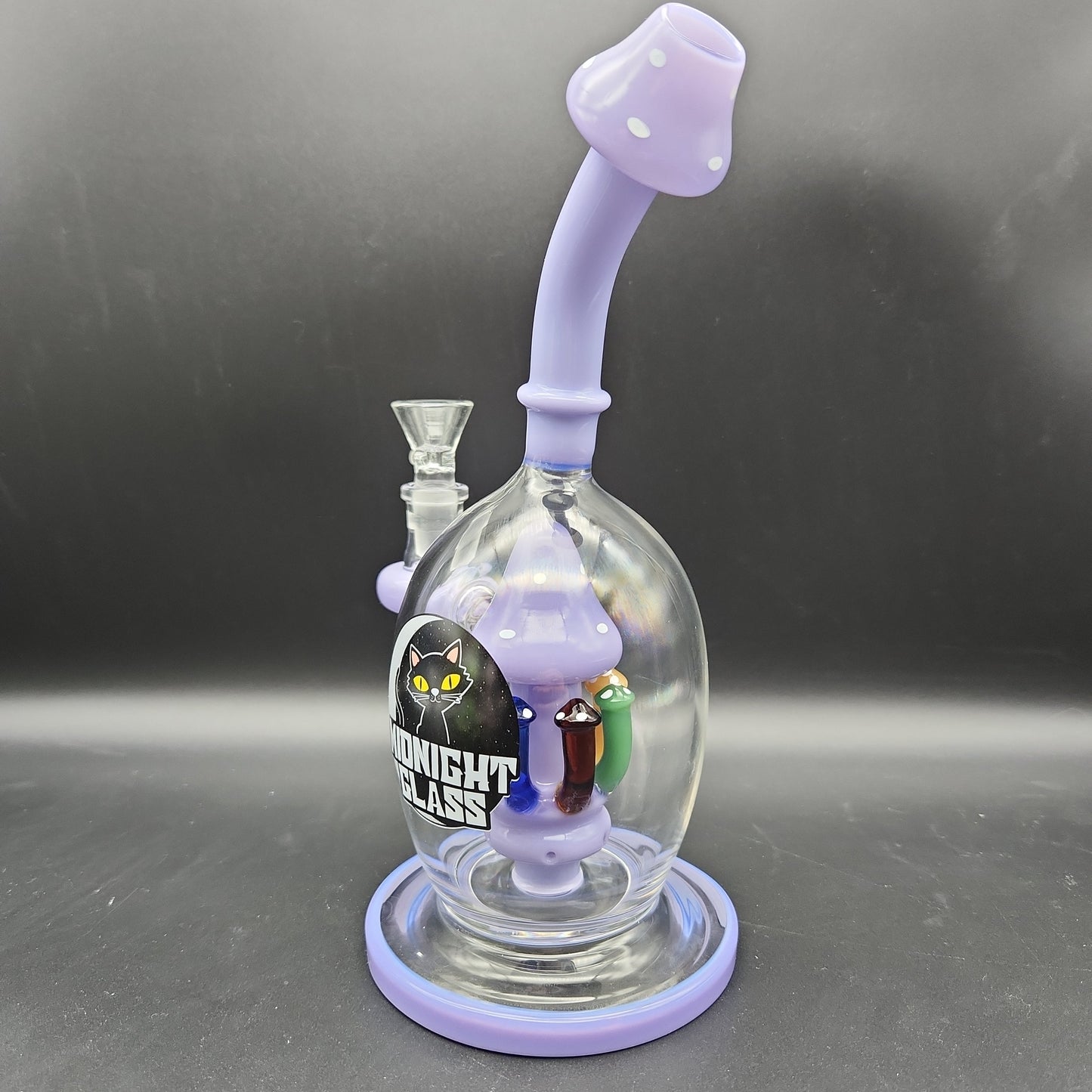 Midnights Mushrooms 9" Water Pipe Purple