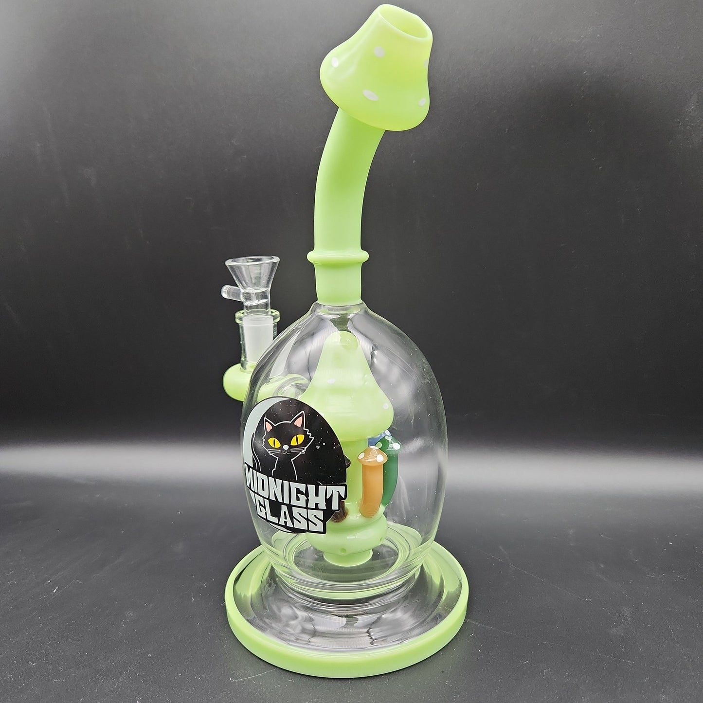 Midnights Mushrooms 9" Water Pipe Green