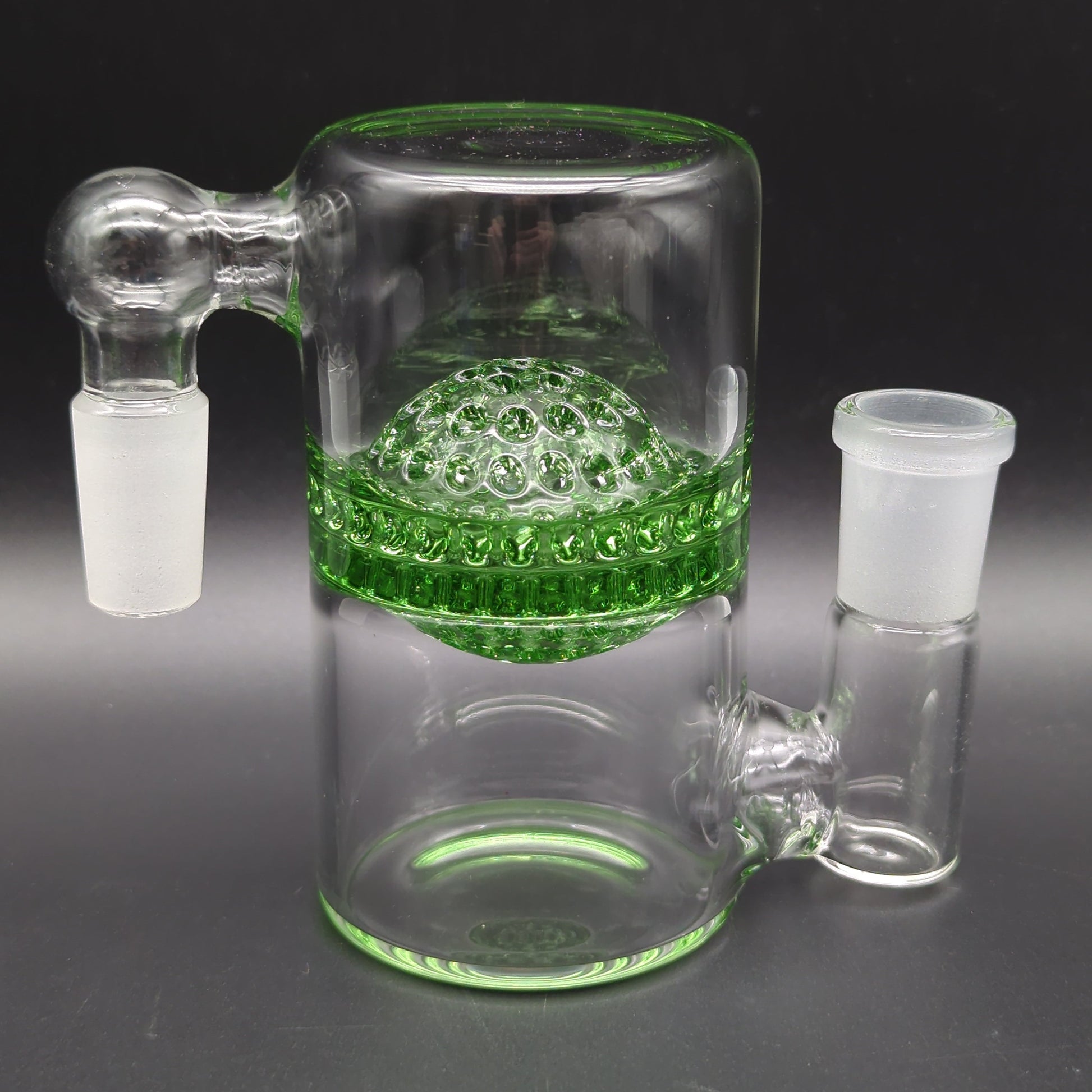 Netted Disc Wet Ash Catcher 14mm 90 Degrees - green