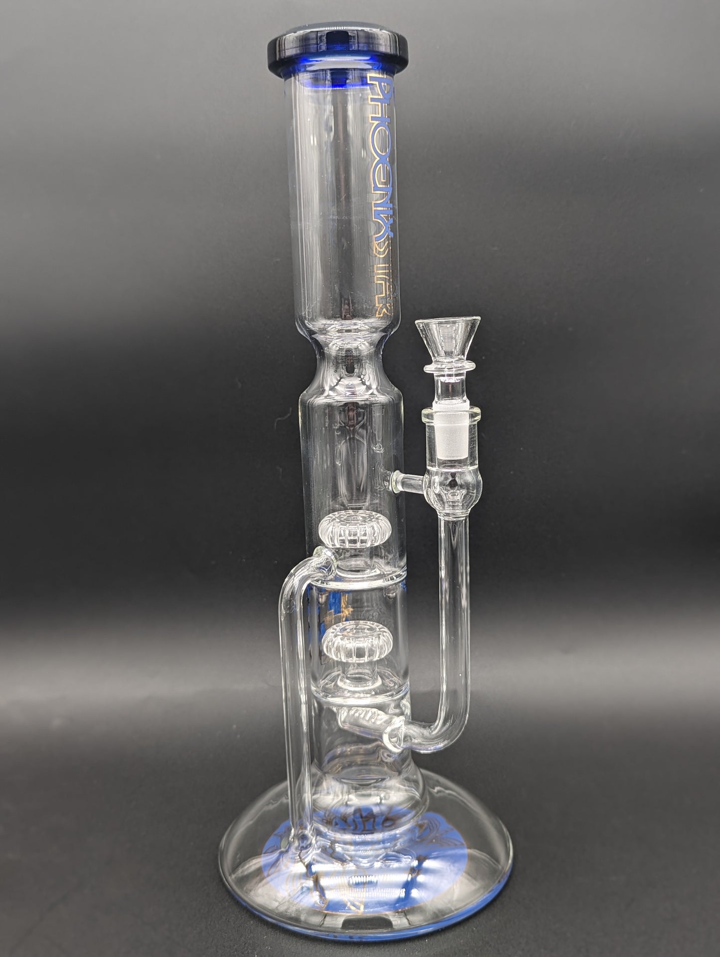 Phoenix Triple Perc Recycler Straight Tube Bong 14"