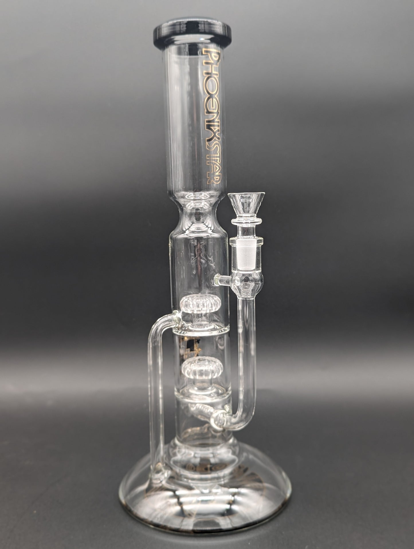 Phoenix Triple Perc Recycler Straight Tube Bong 14"