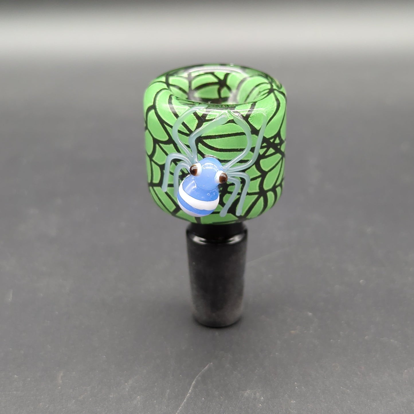 Spider Bowl w/ Webbed Design 14mm Green