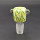 Studded Color Swirl 18mm Bowl Piece Green Feathered